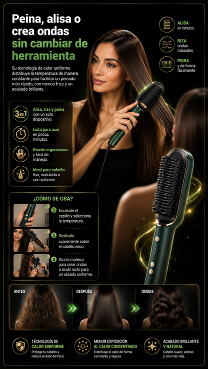 Lissora Pro - Cepillo Alisador Rizador Multifuncional