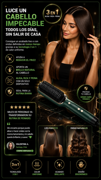 Lissora Pro - Cepillo Alisador Rizador Multifuncional